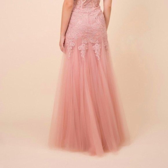 Off Shoulder A-Line Shape Prom Dress NXJ325 - Picture 4 of 5
